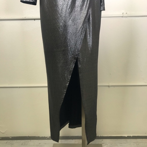 Julia Jordan Metallic Front Slit Long Sleeve Knit - Picture 3 of 10